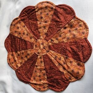 Fall season table topper, autumn leaves pattern, reversible, handmade